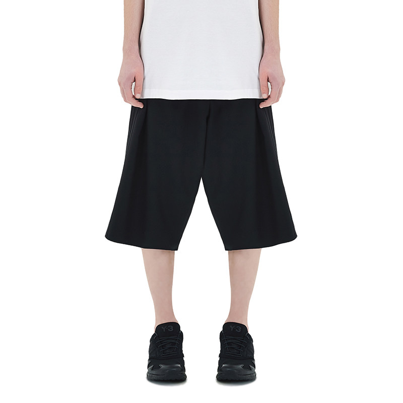 Y-3 Men's Solid Color Straight Fit Wool Casual Shorts M CRFT 3 STP SHORTS FS3469