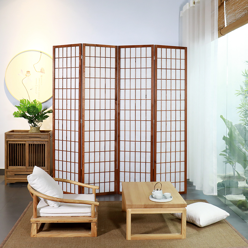 Day-style screen partition living room bedroom folding mobile into the door to shelter the room solid wood wall in the office room