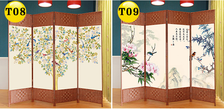 Trung Quốc phong cách gấp màn hình di động đơn giản phòng khách hiện đại phòng ngủ trang trí tường hiên hai mặt vải gấp màn hình căn hộ nhỏ - Màn hình / Cửa sổ vách lam gỗ