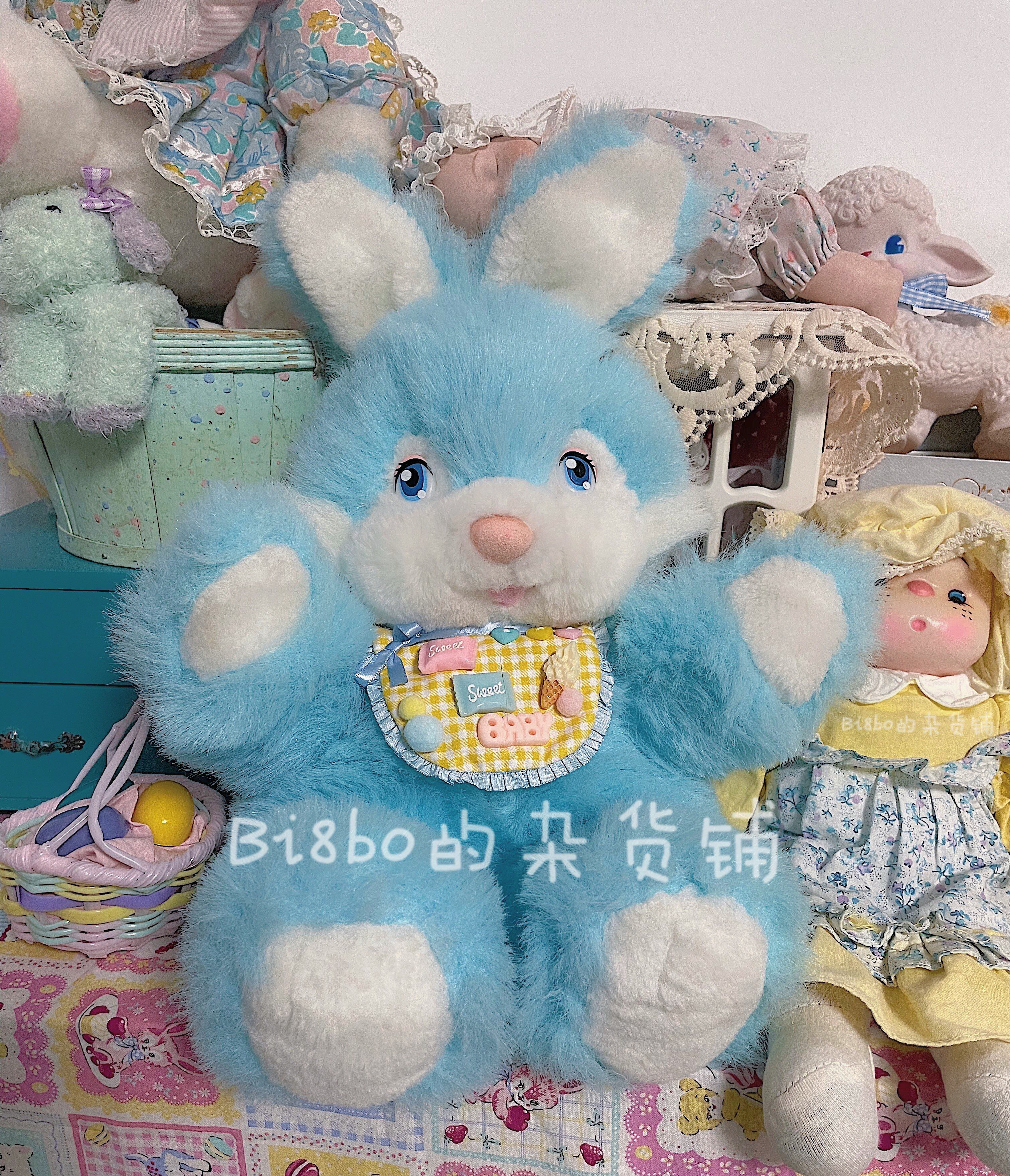 (Sold) Milk Blue Long Hair Manga Eye Retro Showa Rabbit
