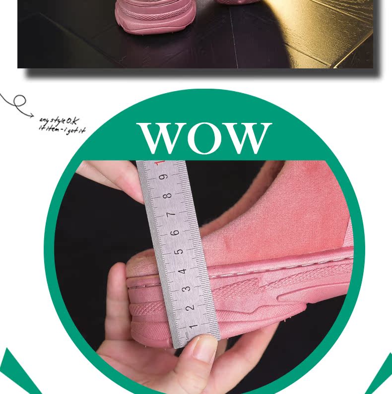 Dép cotton nữ nhà dày đáy đôi mùa đông cộng với nhung phiên bản Hàn Quốc của túi ấm chống trượt trong nhà dễ thương với dép sang trọng dép đi nhà vệ sinh