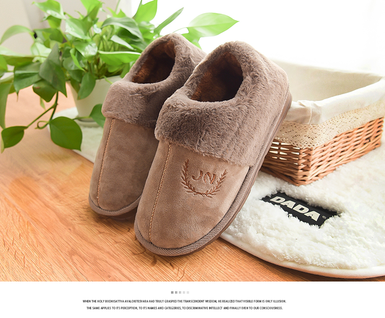 Dép cotton nam cực lớn mùa đông 46 nhà 47 trung niên 48 mở rộng chất béo đệm chống trượt giày bông dép ở nhà