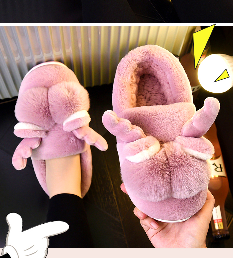 Dép cotton nữ hộ gia đình với ký túc xá sinh viên phiên bản Hàn Quốc dễ thương của cặp vợ chồng trong nhà ấm áp dày lên phía dưới kéo bông nam - Trang chủ dép đi nhà tắm