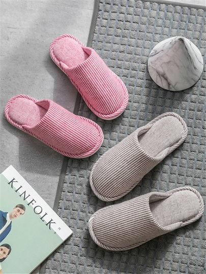日式居家用室内四季拖鞋女家用软底情侣防滑地板月子棉拖鞋男大码