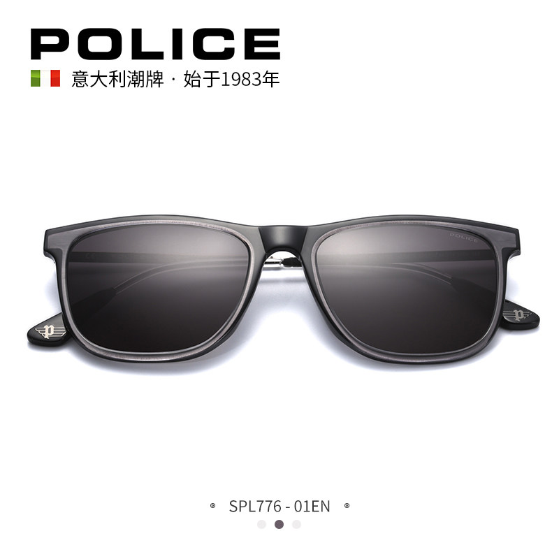 Italian POLICE pop brand sunglasses men 2019 new full frame retro square box neutral sunglasses women SPL776