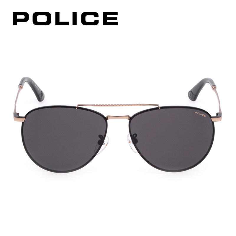 POLICE Lux Blue Film Aviator Sunglasses Men Vintage Fashion Double Beam Sunglasses Women Sunscreen SPL387G