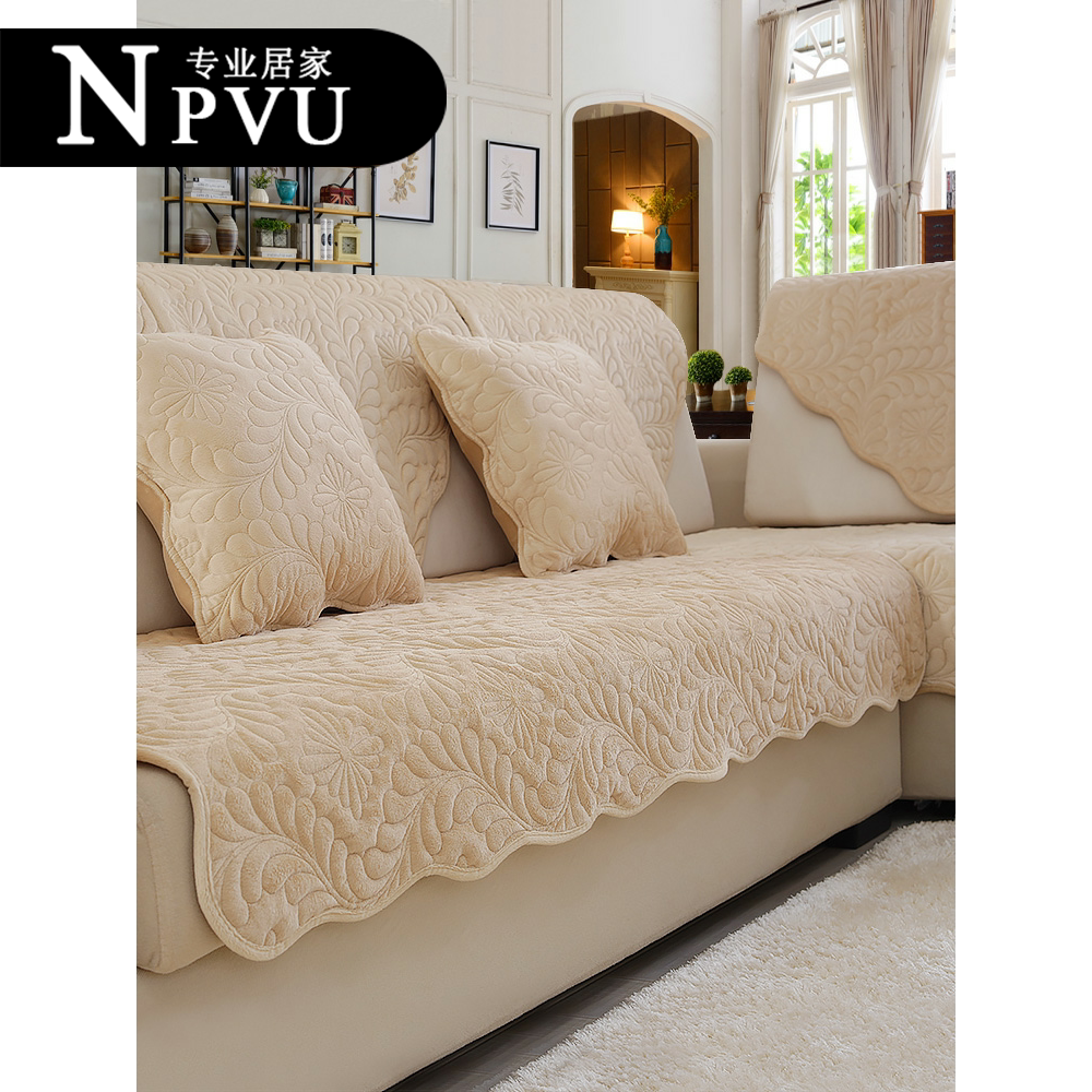 NPVA sofa cushion modern minimalist anti-slip living-room cushion autumn winter Nordic thickened four-season universal sofa cover sleeve