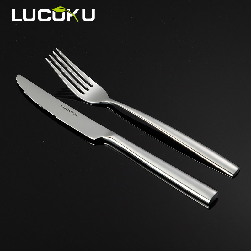 304 stainless steel steak knife fork plate two sets European style home Western dining knife fork spoon three sets of cutlery sets