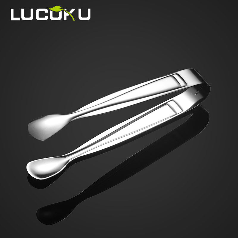 Thickened 304 Stainless Steel Square Sugar Clip Small Number Metal Ice Grip Ice Grain Wine Stone Ice Pincers Food Fruit Clip 