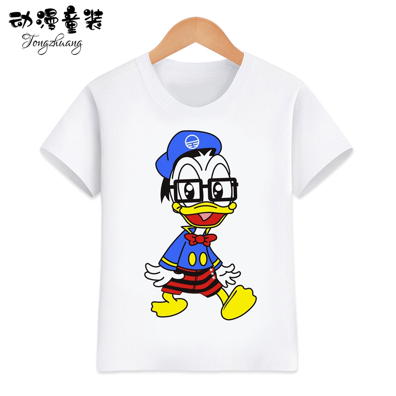 Mickey Donald Duck quần áo trẻ em áo thun trẻ em mùa hè mới ngắn tay ngắn tay bé trai và bé gái áo thun cha mẹ trẻ em - Áo thun