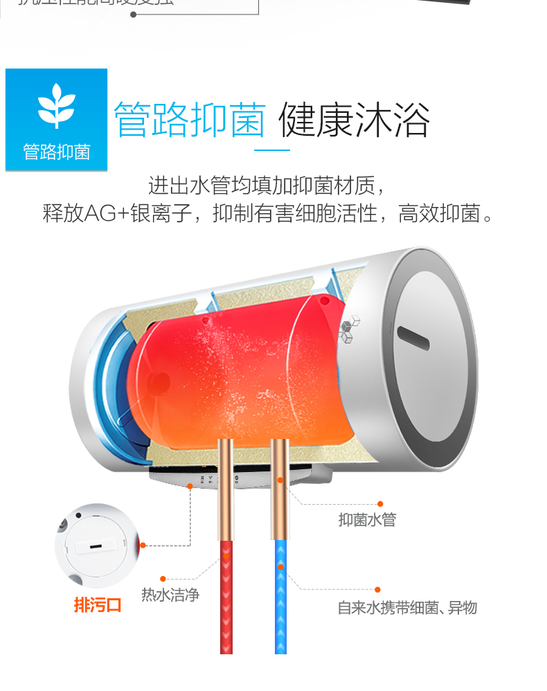 bình nước nóng năng lượng mặt trời Bình nước nóng Midea / Midea F80-30W7 (HD) loại nước nóng nhà tắm 80 lít nước nóng 60 - Máy đun nước bình thái dương năng