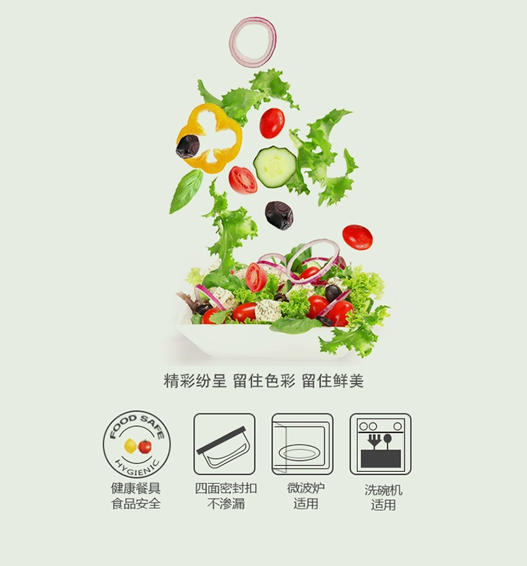 Hộp đựng thức ăn bằng lò vi sóng Hộp đựng bát đĩa thủy tinh tươi Bát thủy tinh chịu nhiệt có dung tích lớn Hộp đựng đồ ăn trưa có nắp - Hộp cơm điện sưởi ấm hộp cơm điện inox 3 ngăn	