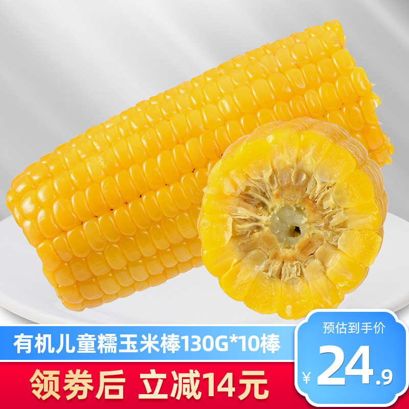 10 sticks)Organic small corn Cob Fresh waxy corn Northeast Sweet corn Vacuum bagged sticky corn