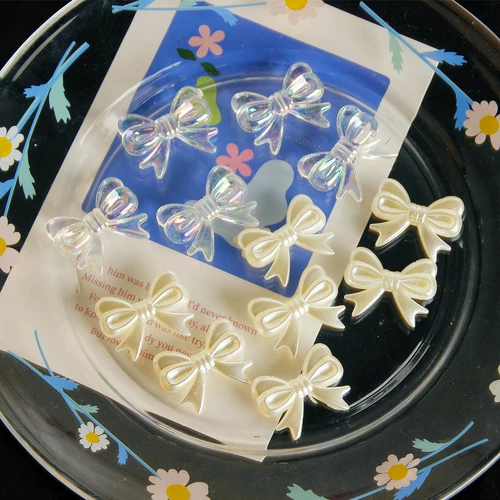 Ретро акриловые бусины с бантиком, серьги, аксессуар, аксессуары, ожерелье