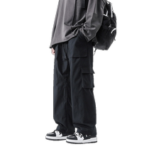 American style workwear casual pants for men autumn and winter trendy brand loose high street cleanfit velvet thickened straight pants