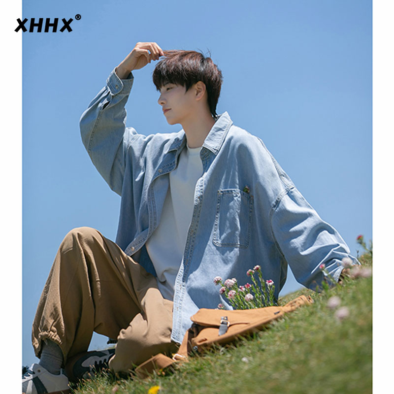 デニムシャツ メンズ ジャケット 春秋 高級 ブルー ゆったり 大きいサイズ 夏 半袖 トレンド カジュアル 長袖シャツ