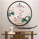 Lotus Nine Fish Picture Living Room Decorative Painting Circular Entrance Wall Painting Restaurant with Lights Home and Background Wall New Chinese Style Hanging Painting