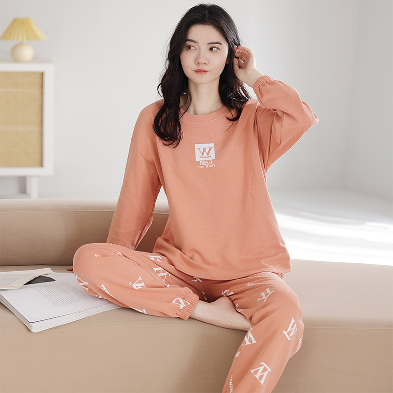 Woodpecker Clearance Pure Cotton Long-Sleeve Pajamas for Women, Spring and Autumn Style, Can Be Worn Outside, All-Cotton Pullover Women's Homewear Set Woodpecker Clearance Pure Cotton Long-Sleeve Pajamas for Women, Spring and Autumn Style, Can Be Worn Outside, All-Cotton Pullover Women's Homewear Set