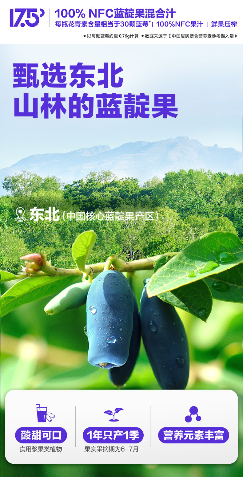 安享好物 安享B级果汁-农夫山泉17.5°蓝靛果混合汁 企标
