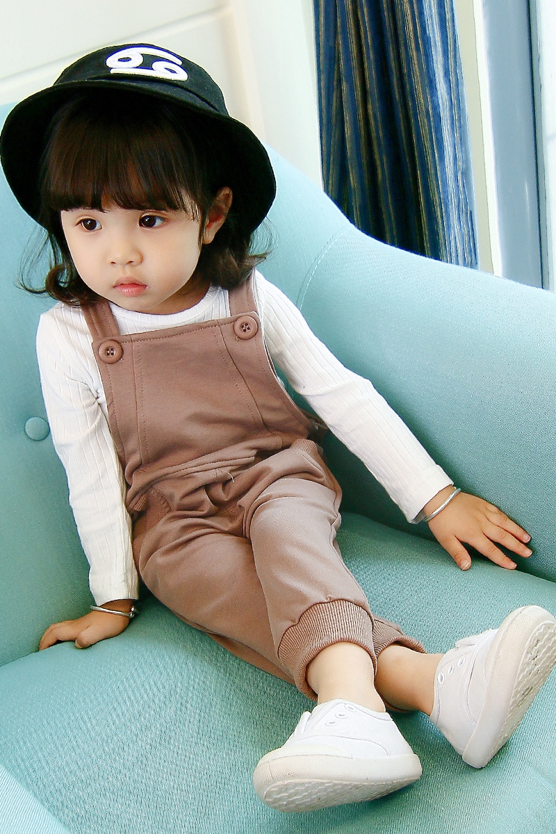 Con gái, con gái, em bé, khí chất, yếm, bộ đồ, quần áo mùa xuân, em bé, quần áo trẻ em, 3 tuổi rưỡi, phiên bản Hàn Quốc, 4 tay áo dài, hai mảnh đồ trẻ em