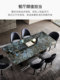 ຫີນຫລູຫລາທໍາມະຊາດສີຟ້າ jade square ຕາຕະລາງປະສົມປະສານ sapphire dining table light luxury rectangular dining table natural imported marble