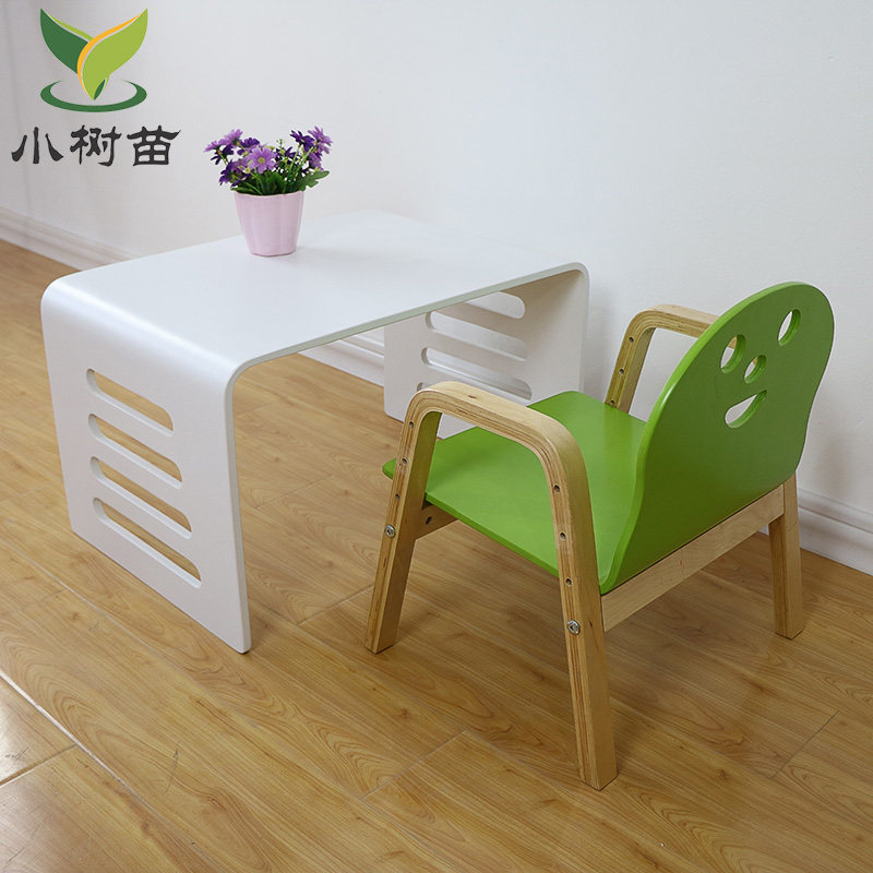 Children's table and chair set solid wood multi-functional kindergarten learning table baby toy dining table and chair eating small table