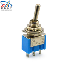 MTS102 button switch toggle single-link torsion switch three-pin second gear 6A 125V 3A 250V