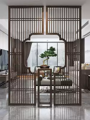 New Chinese style ancient frame solid wood mortise screen partition living room decoration hotel entrance barrier barrier fence