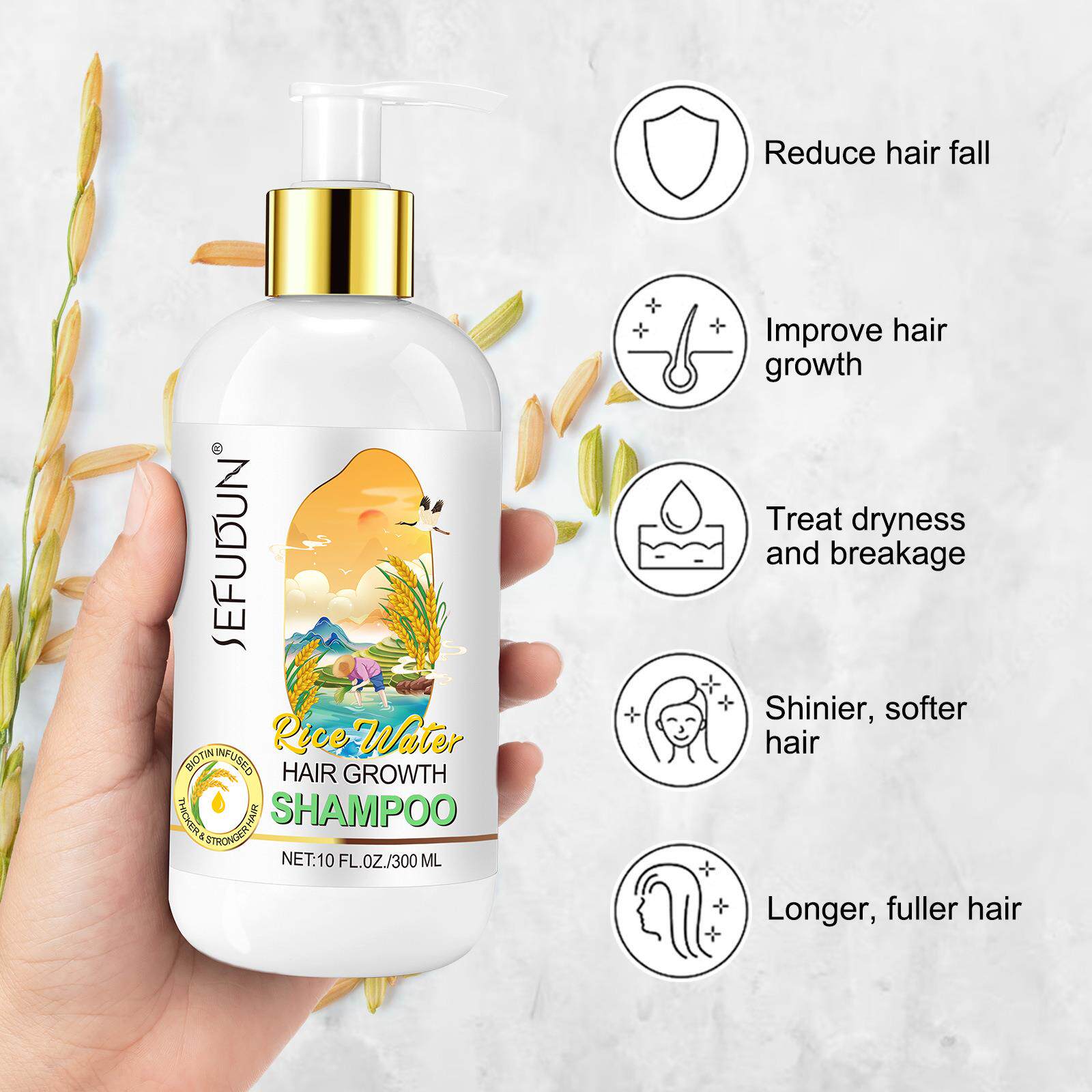 товар из китая rice water shampoo conditioner hair growth shampoo condition