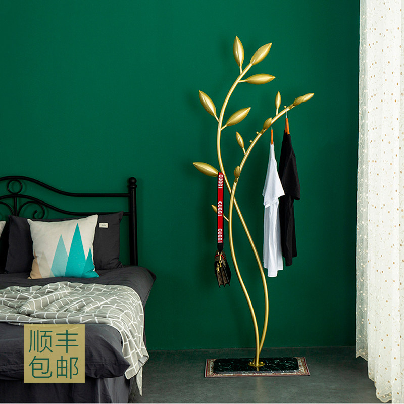 Light luxury entrance into the home Marble Wrought iron coat rack Floor-to-ceiling living room bedroom household hangers personality creativity