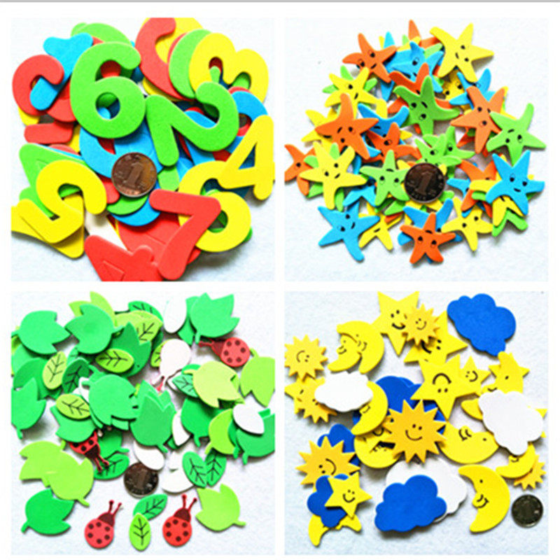 Kindergarten classroom environment layout wall decoration materials foam white clouds star moon ladybug digital wall paste