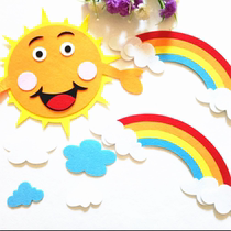 Kindergarten Elementary School Classroom Childrens room wall decoration materials supplies wall layout rainbow