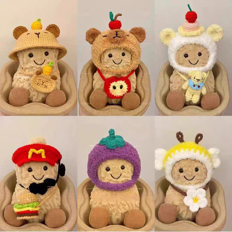 Handmade Baby Clothes Suitable for Jellycat Peanut Clothes Accessories, Penguin Hat, Jelly Penguin Scarf