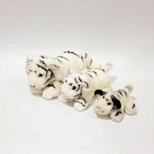 广州长隆纪念品仿真小老虎毛绒玩具趴姿可爱站虎公仔黄白老虎玩偶