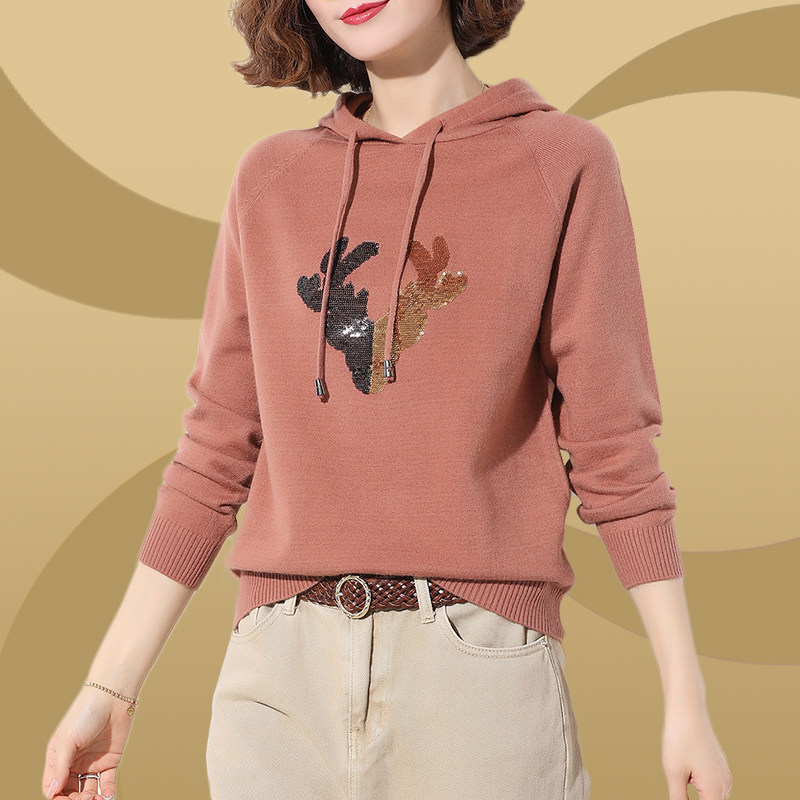 Large size dress Fat mm Winter fit sweater 200 catty Loose Cover Belly Blouse Autumn Winter Knitted Sweatshirt With Base Goat Sweater