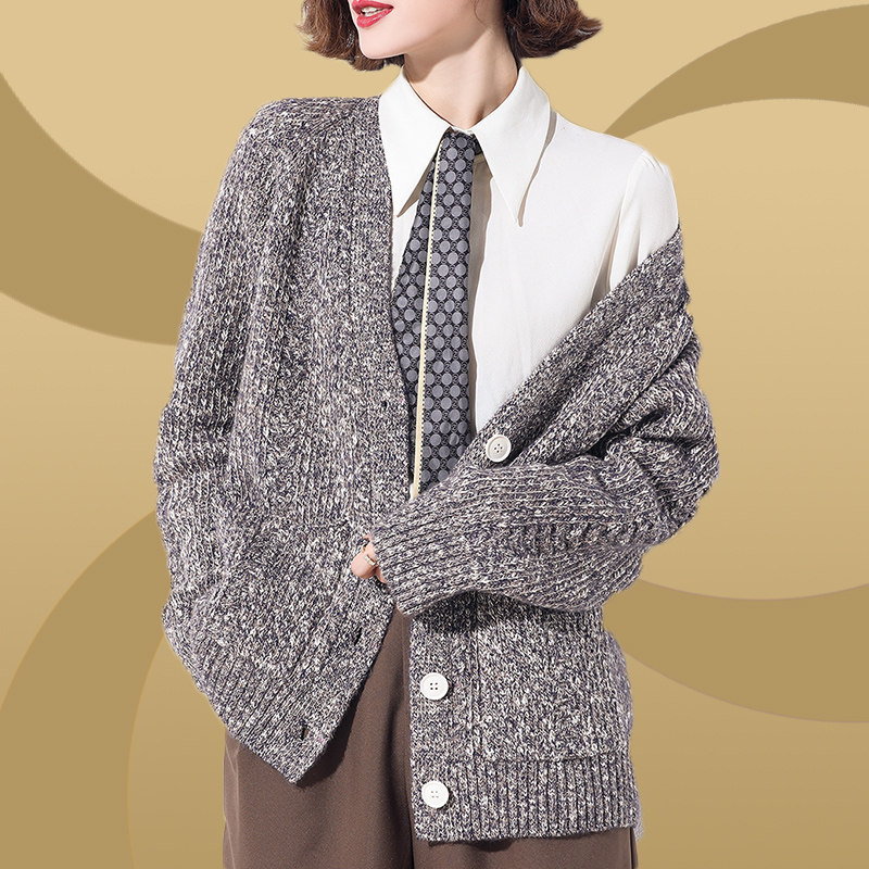 Large size women's fat mm winter thick sweater 200 catties plus fat cover belly autumn and winter wool knitted cardigan coat