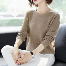 Fat mm ice silk sweater autumn 2020 new style inside match foreign style wild women sweater base top spring and autumn