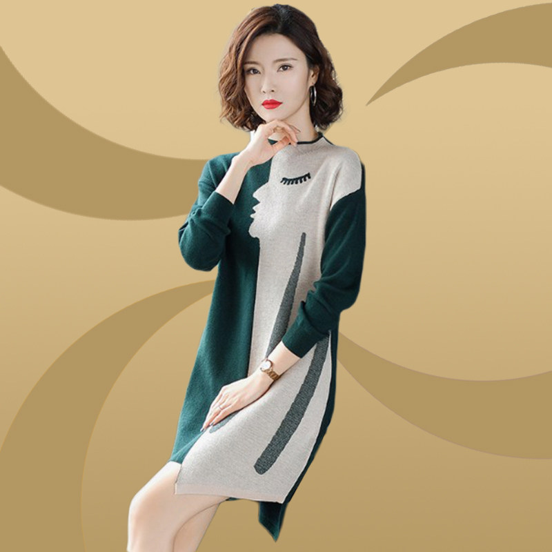 Conspicuthin Tibetan Meat Knit Foreign Dress Fat Mm Autumn Dress Up Code Women's Wear Minus Age Foreign Pie Big Size Sweater Women's Undershirt