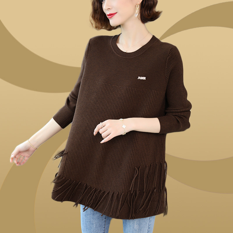 Large size women's 200 pounds autumn and winter thick sweater fat mm slim top cover belly wool undershirt women's inner layer