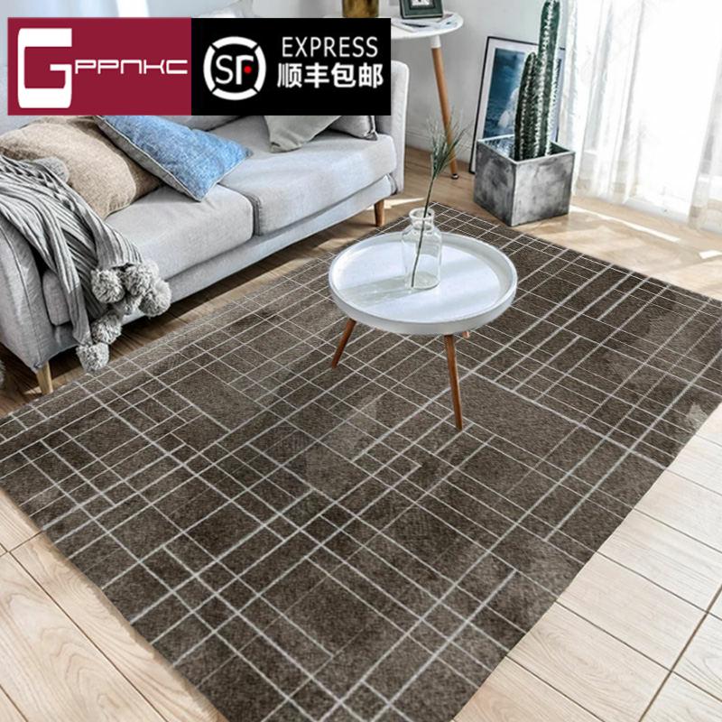 High-end brand modern minimalist carpet gray home living room sofa coffee table mat Moroccan bedroom bedside blanket north