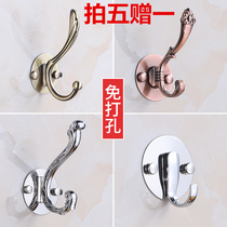 European style non-perforated viscose Bathroom wall hanging clothes hook Door back coat hook Stainless Steel solid single clothes hook