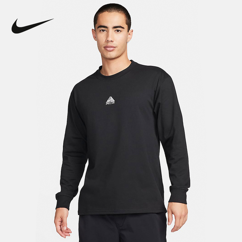 Nike Acg Men's Outdoor Sports Long-Sleeved T-Shirt Round Neck Pullover Sweatshirt Dr7754-011 Nike Acg Men's Outdoor Sports Long-Sleeved T-Shirt Round Neck Pullover Sweatshirt Dr7754-011
