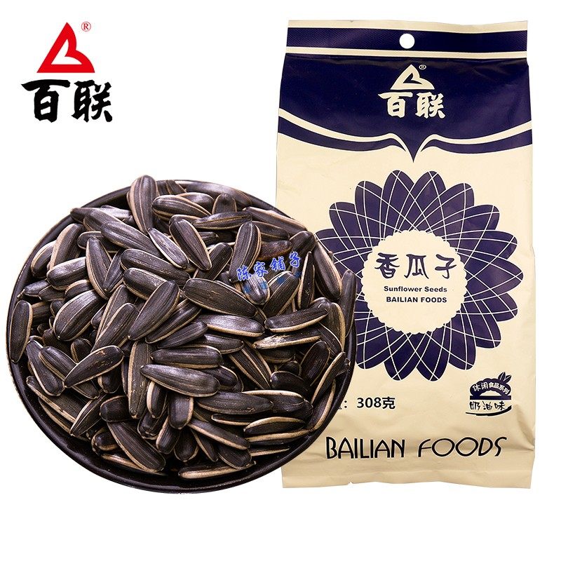 Fujian specialty Bailian fragrant melon seeds and sunflower seeds bagged dry roasted seeds and nuts cream flavored melon seeds and sunflower seeds small package snacks