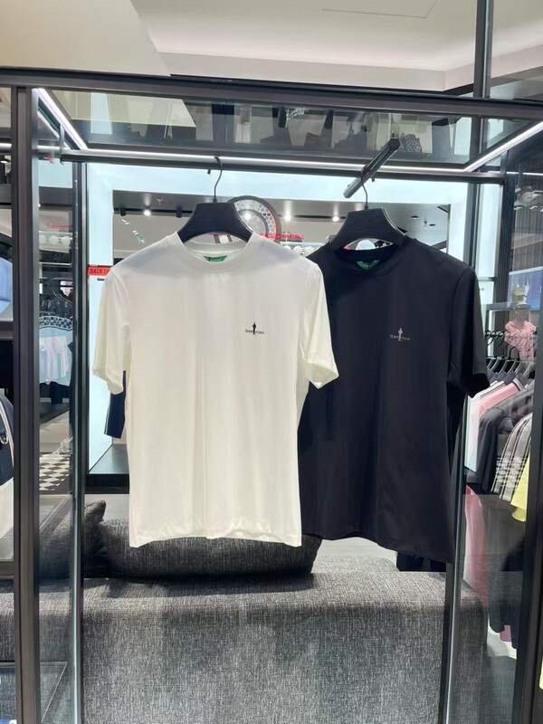 Authentic Store Product: Biyinlefen Men's [Golf Sports] Summer Quick-Drying Casual Round-Neck Short-Sleeve Cotton T-Shirt
