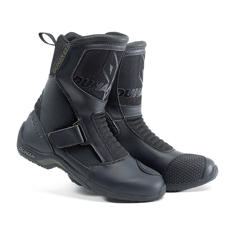 Four seasons Duhan motorcycle riding shoes road racing motorcycle anti-fall leather breathable protection knight boots equipment