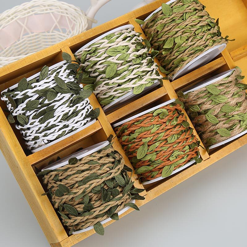 5 mm Hemp Rope Leaves Mixed Forest Series Hemp Rope Fresh Decoration Hemp Rope Rope DIY Background Rattan