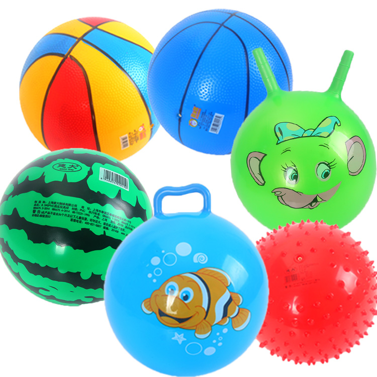 Baby Little Leather Ball Elastic Pat Jersey Ball Basketball Kindergarten Special Watermelon Ball Inflatable Leather Ball Toy Batch Children New