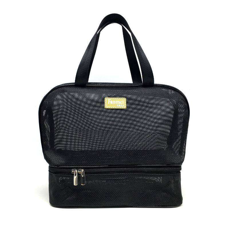 Men's and women's bath bag bath bag compartment bath bag double wash bag mesh bath bag swimming fitness storage bag