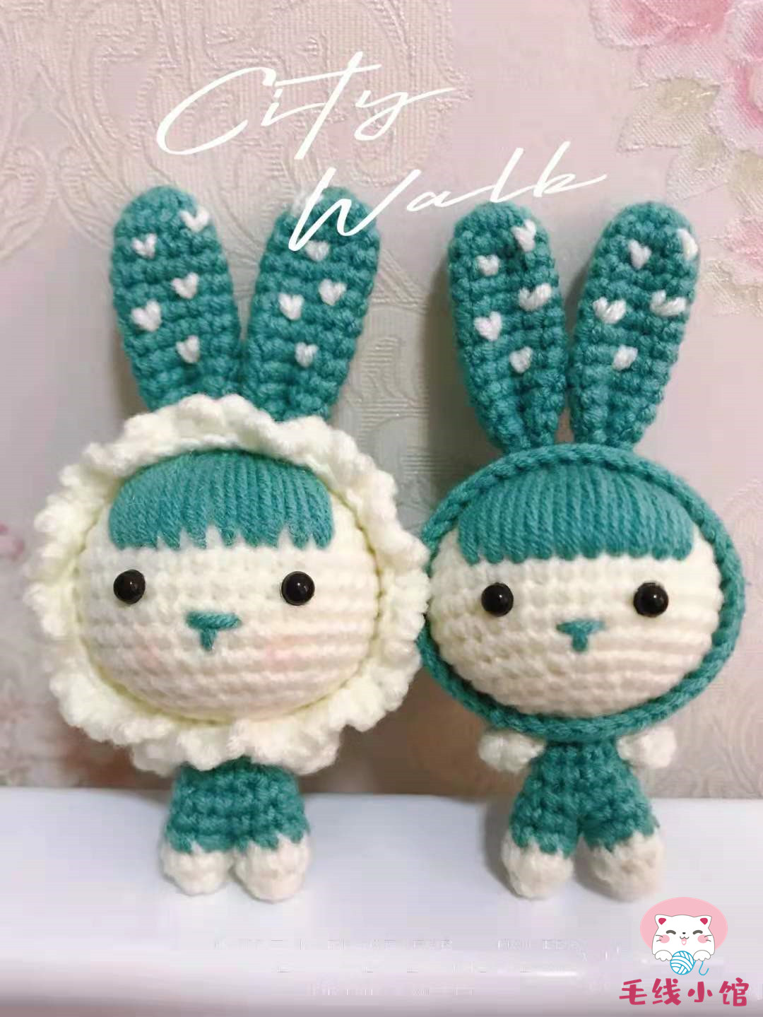 Couple bunny 114 handmade diy crochet knitting tutorial doll doll electronic diagram non-finished product