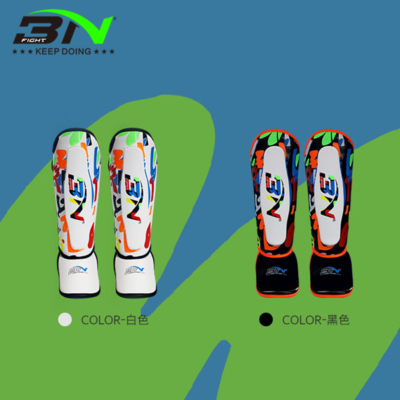 BN muay thai leggings children's thickened neck protection fighting one-piece instep protection men's and women's boxing training protective gear professional Sanda